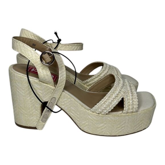 New Pop Women's Applaud Heeled Sandals Natural Size 9 M - Picture 2 of 11